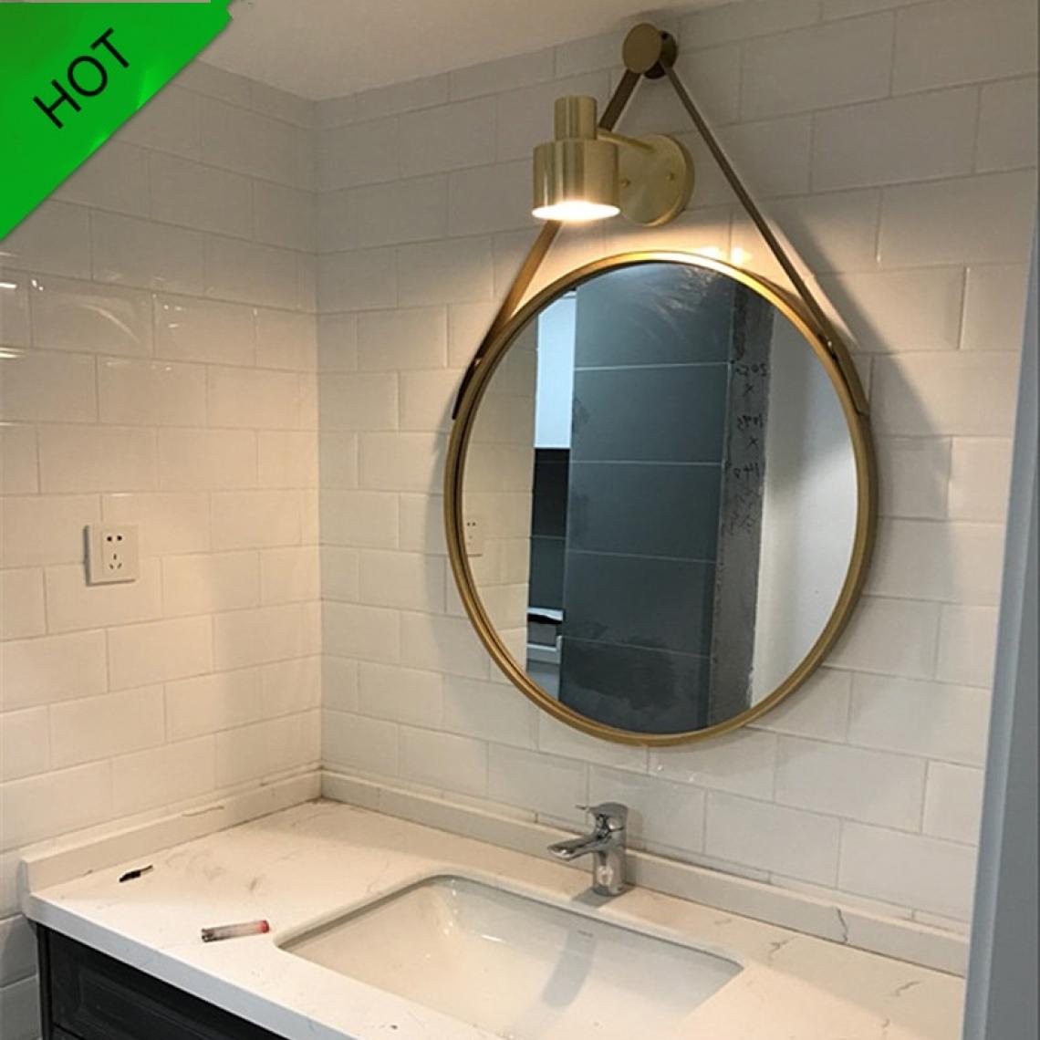 Universal - Miroir de bain idéal, miroir de toilette simple et élégant, miroir de toilette.(Or) - Miroir de salle de bain