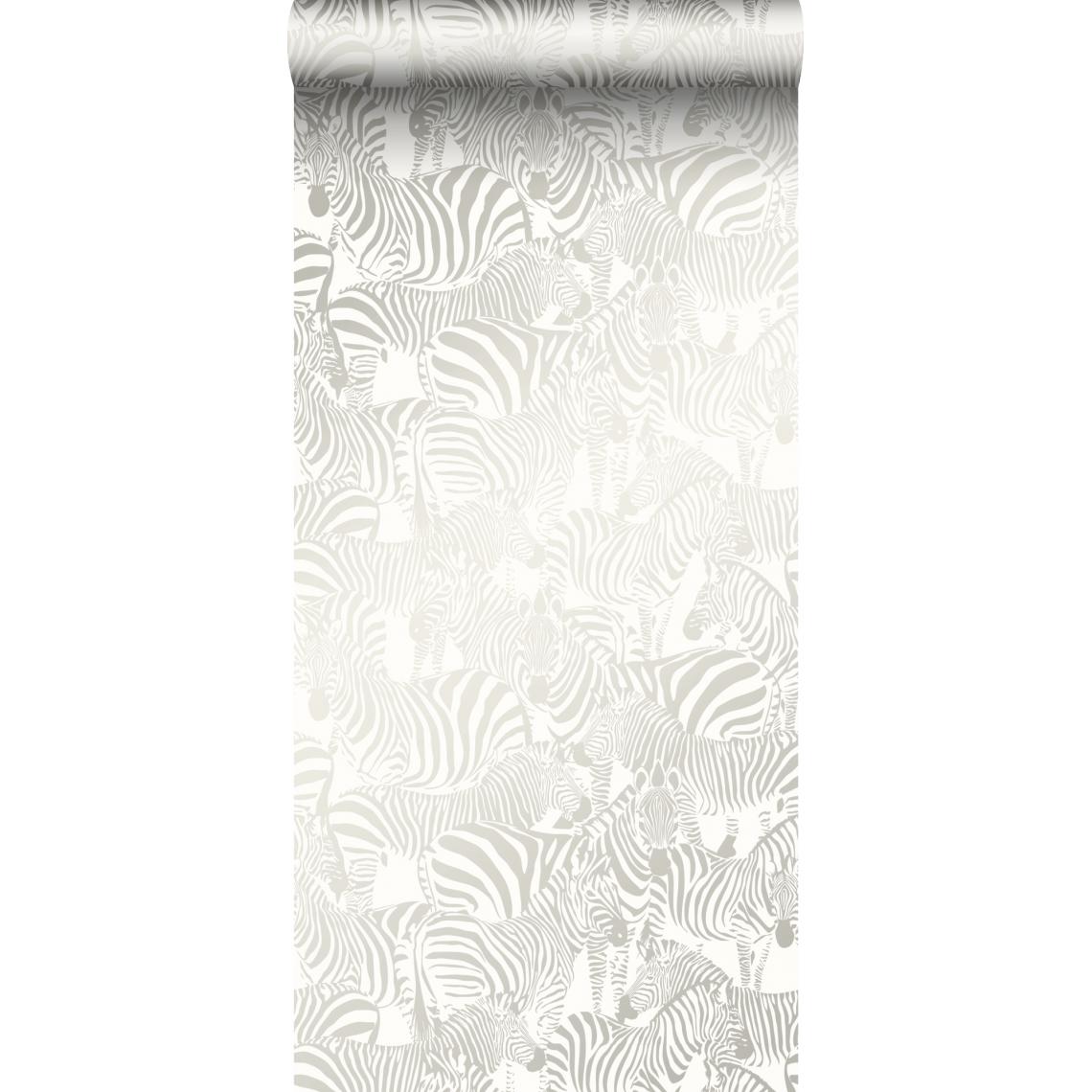 Origin - Origin papier peint zèbres argent - 346836 - 53 cm x 10,05 m - Papier peint