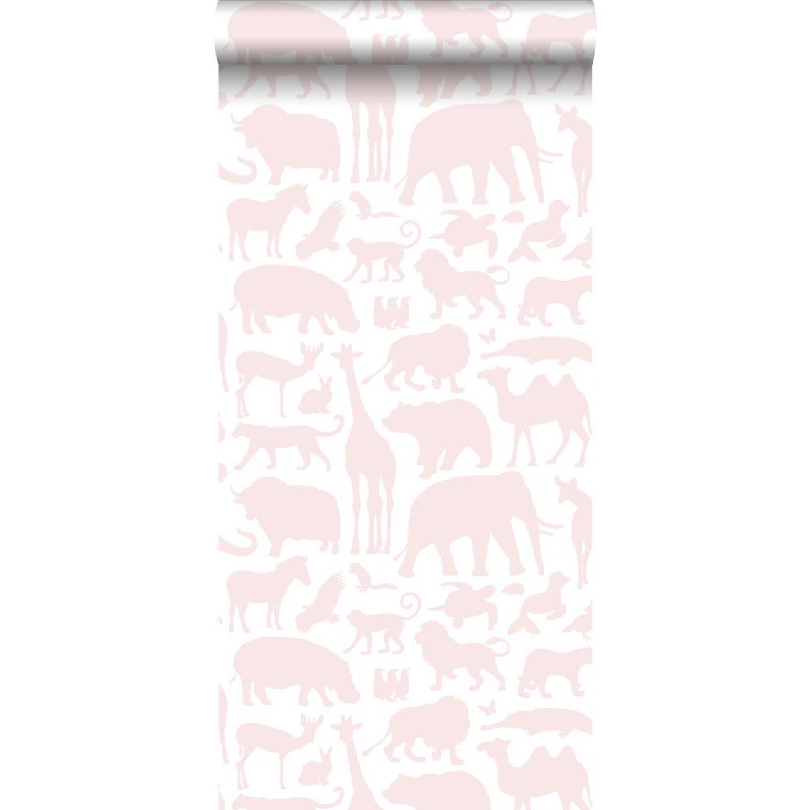 ESTAhome - ESTAhome papier peint animaux rose clair - 139052 - 0.53 x 10.05 m - Papier peint