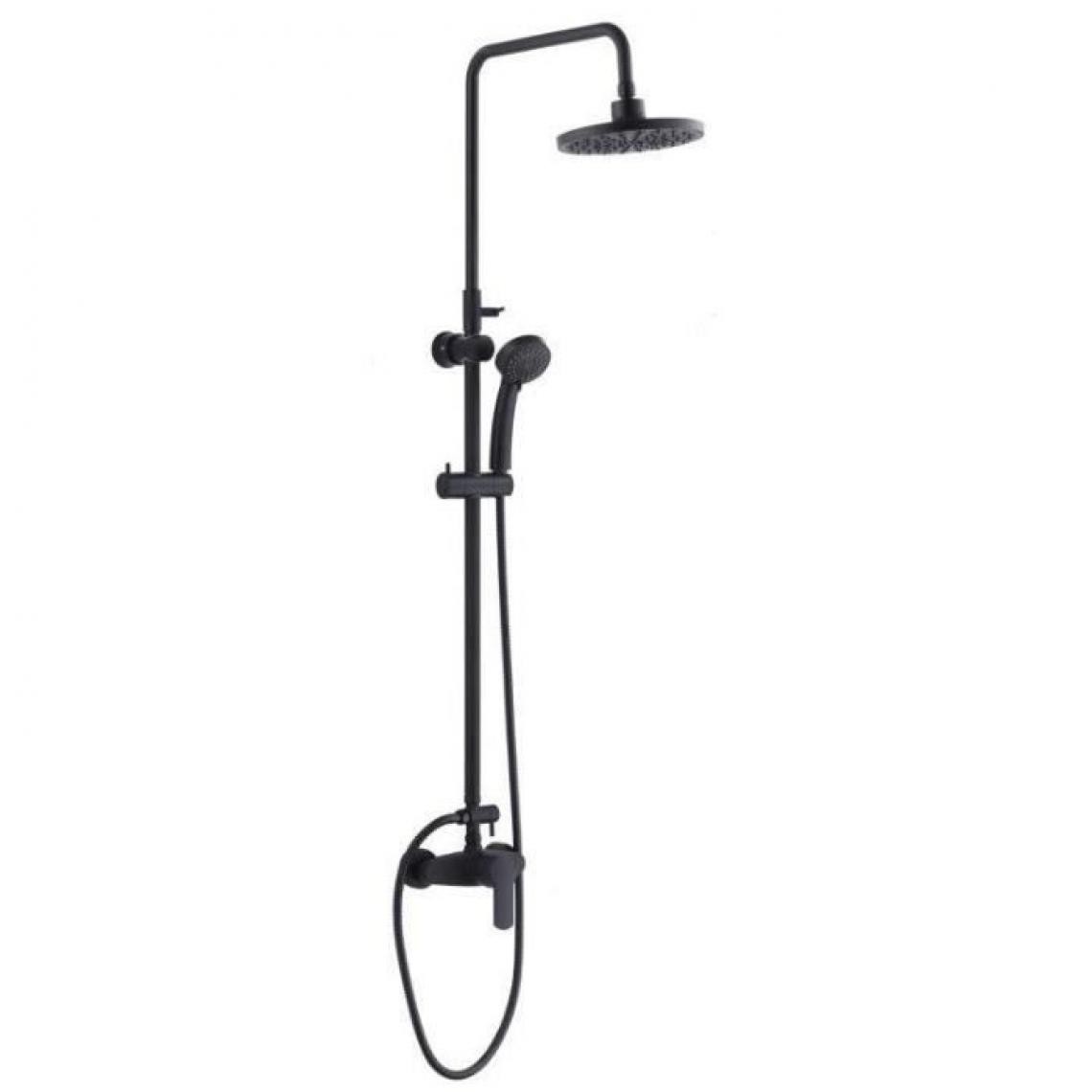Rousseau - ROUSSEAU Colonne de douche avec robinet mitigeur mécanique Shenti noir - Colonne de douche