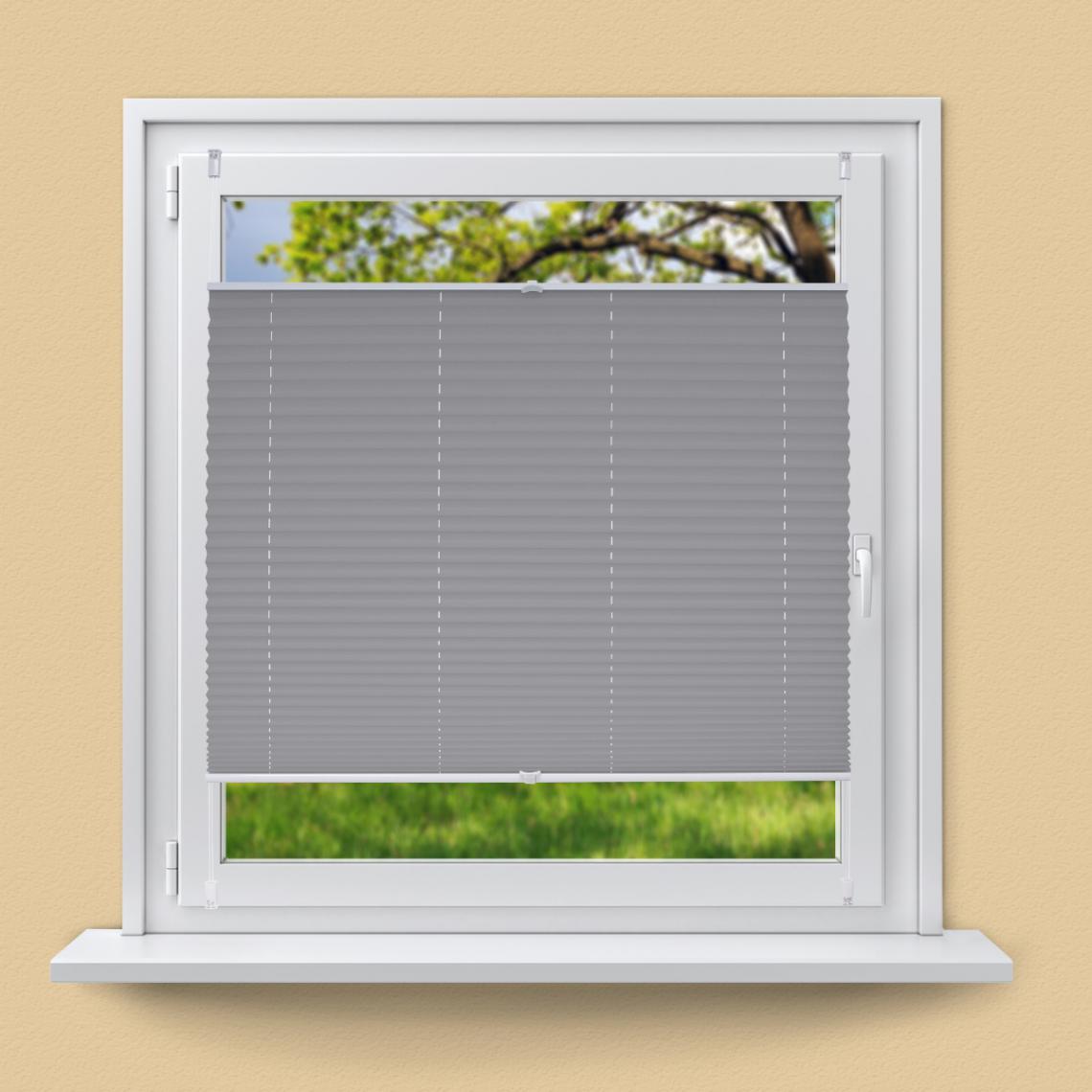 Ecd Germany - ECD Germany Store plissé 90 x 150 cm Gris avec Klemmfix sans perçage pour Fenêtre Protection solaire Rideau facile à - Store compatible Velux