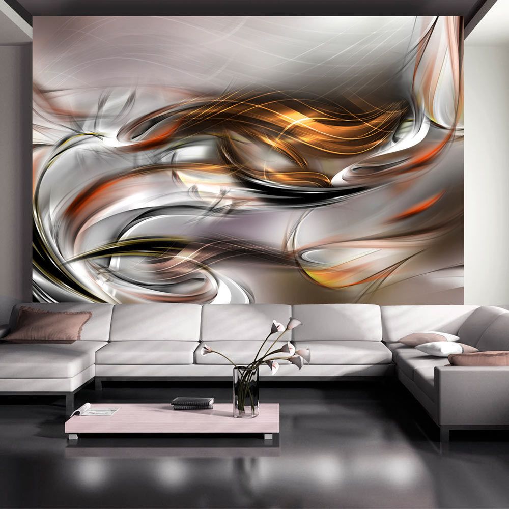 marque generique - 150x105 Papier peint Moderne Abstractions sublime Golden cloud - Papier peint