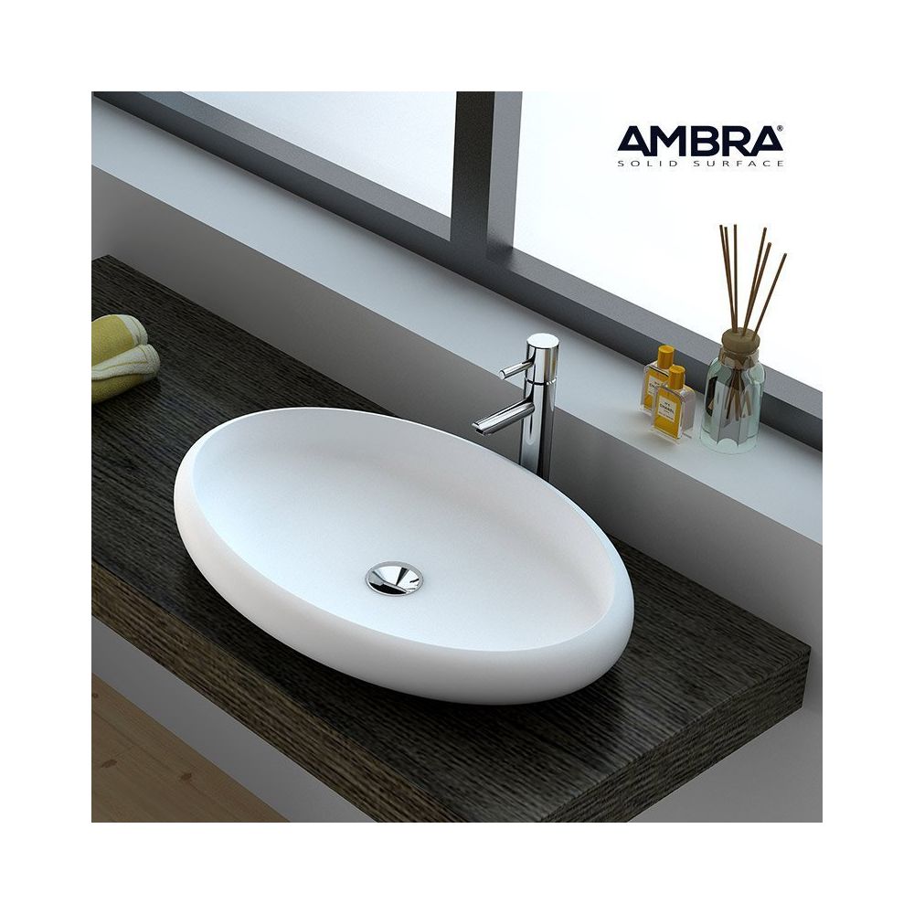 Ambra - Grande vasque ovale 60 cm en Solid surface - Bella - Vasque