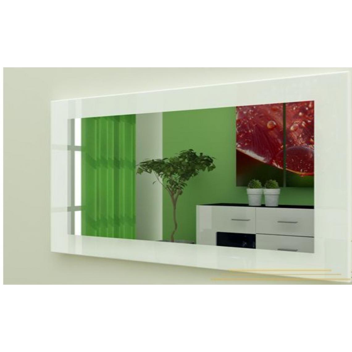 Mpc - Miroir laqué haute brillance blanc 89 cm - Miroir de salle de bain