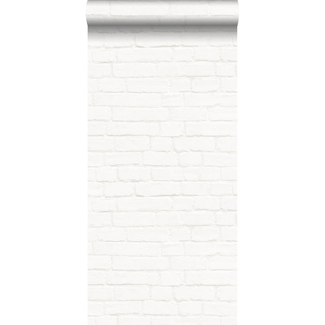 ESTAhome - ESTAhome papier peint brique blanc cassé - 138532 - 53 cm x 10,05 m - Papier peint
