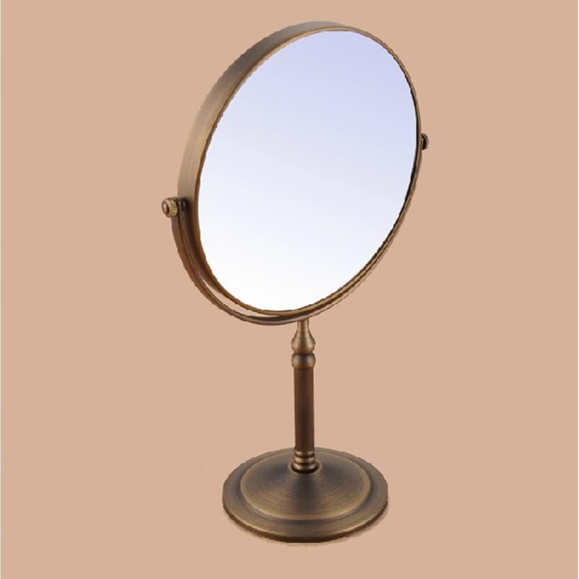 Universal - Brosse antique en laiton table double face 8 pouces miroir rasage maquillage 3x loupe salle de bains toilettes quincaillerie | quincaillerie | quincaillerie accessoires métalliques nissan cuisine(Or) - Miroir de salle de bain