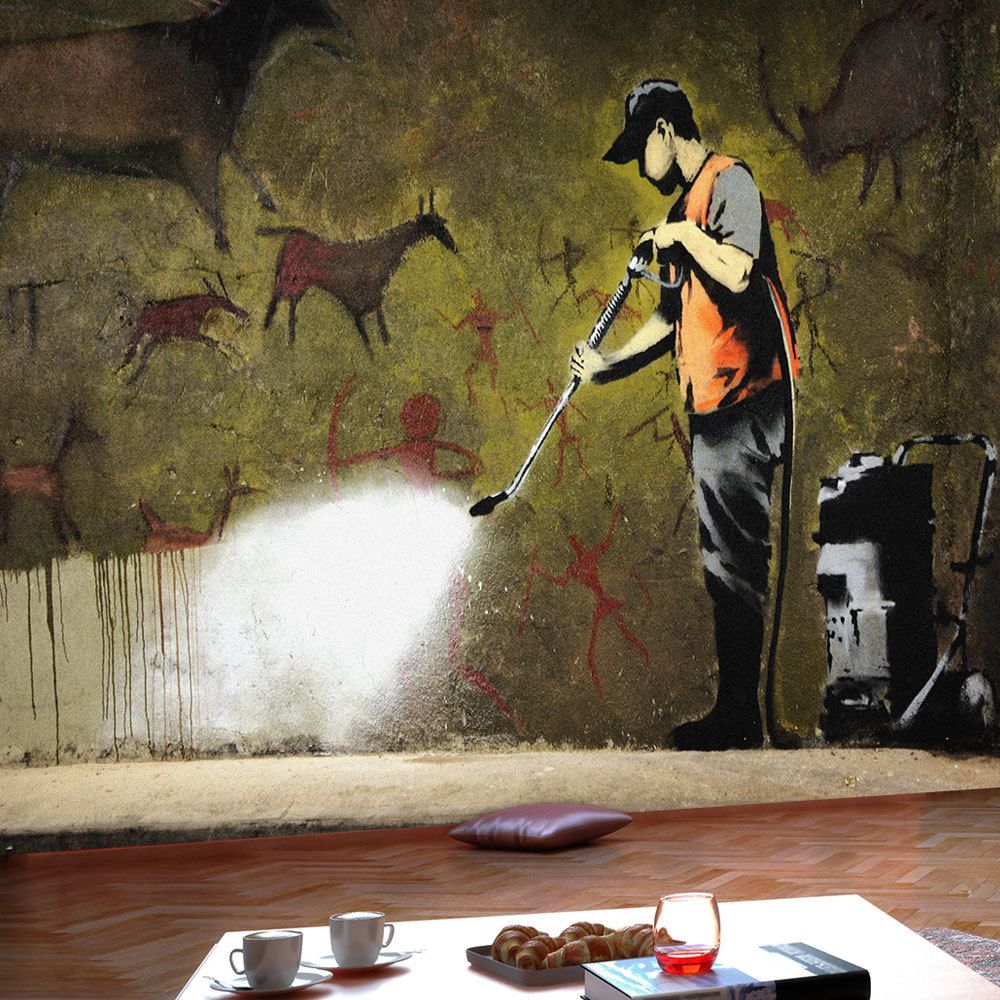 Bimago - Papier peint - Banksy - Cave Painting - Décoration, image, art | Street art | - Papier peint