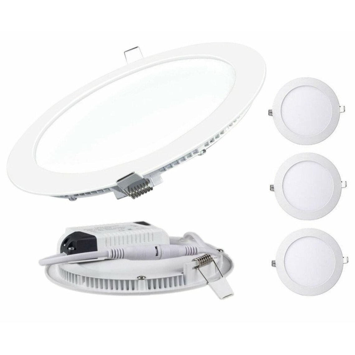 Lampesecoenergie - Lot de 3 Spot Encastrable LED Downlight Panel Extra-Plat 18W Blanc Neutre 4200-4500K - Boîtes d'encastrement