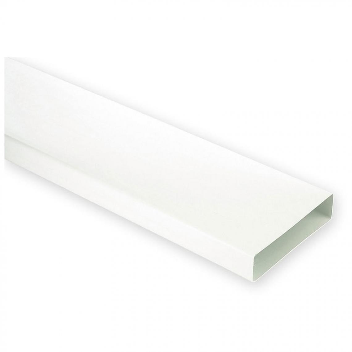 Unelvent - Tube rectangulaire en pvc - Longueur : 1500 mm - Décor : Blanc - Section : 55 x 220 mm - Matériau : PVC - UNELVENT - Grille d'aération