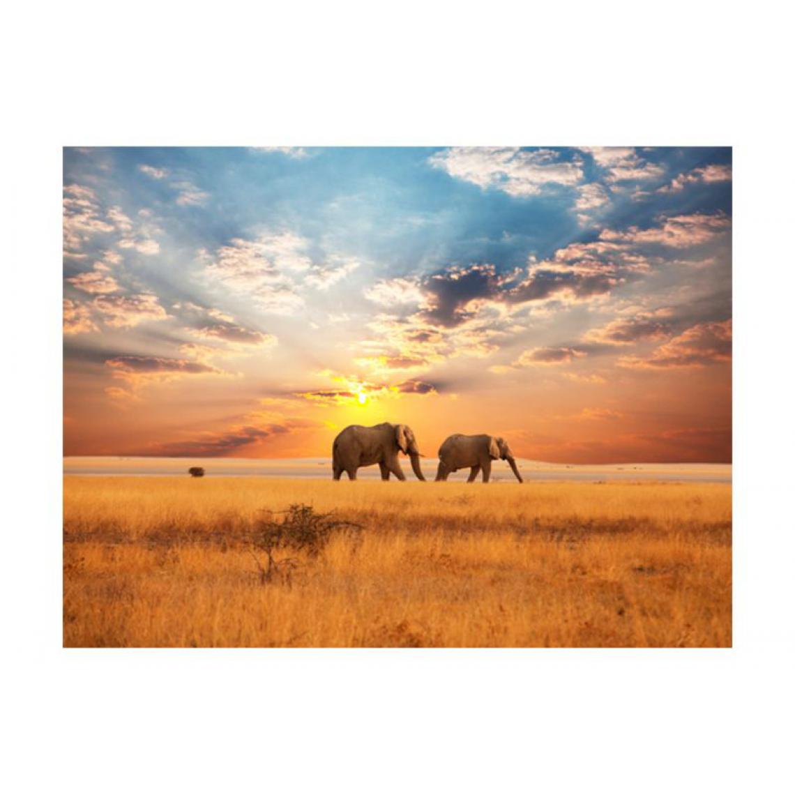 Artgeist - Papier peint - Éléphants de savane d'Afrique .Taille : 200x154 - Papier peint