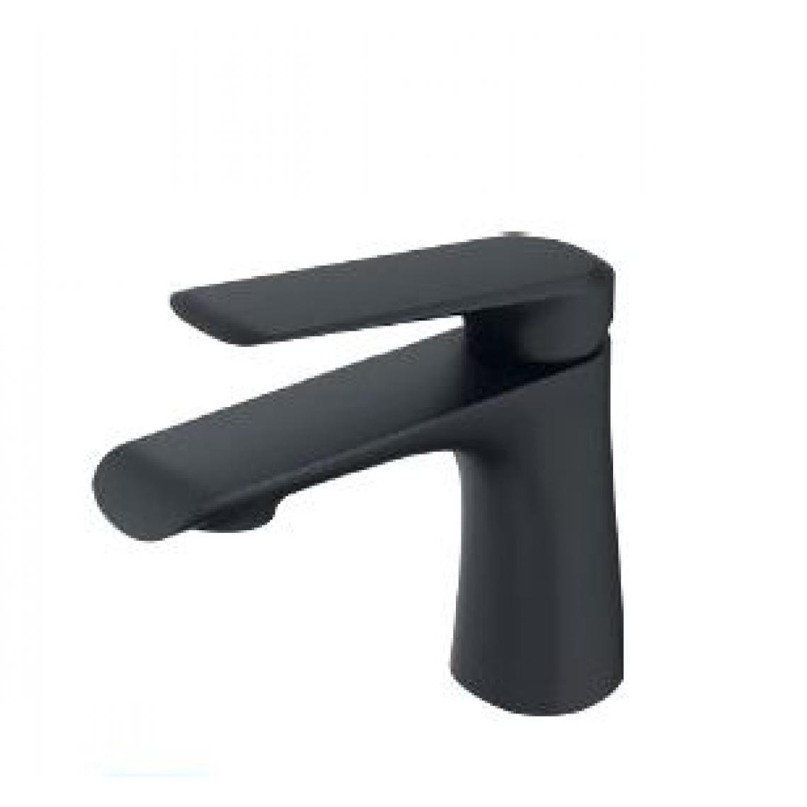 Kroos - Robinet mitigeur lave mains style courbé noir - Robinet de lavabo