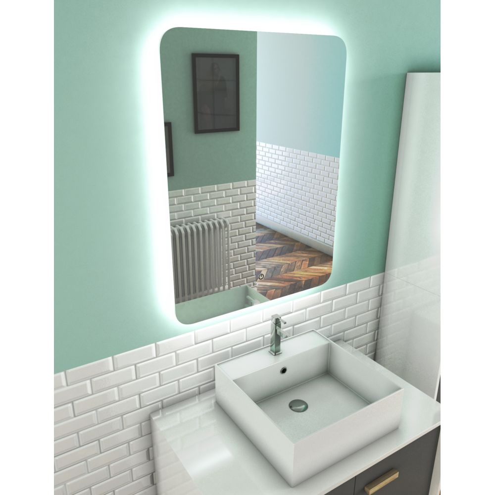Aurlane - Miroir salle de bain LED auto-éclairant ATMOSPHERE 60x80cm - Miroir de salle de bain