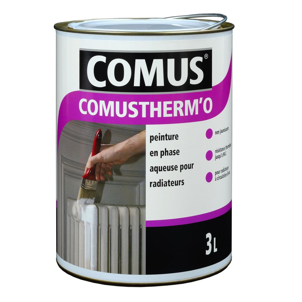 Comus - COMUSTHERM'O SATINE BLANC 0,75L - Peinture de finition bicouche en phase aqueuse pour radiateurs à circulation d'eau - COMUS - Peinture intérieure