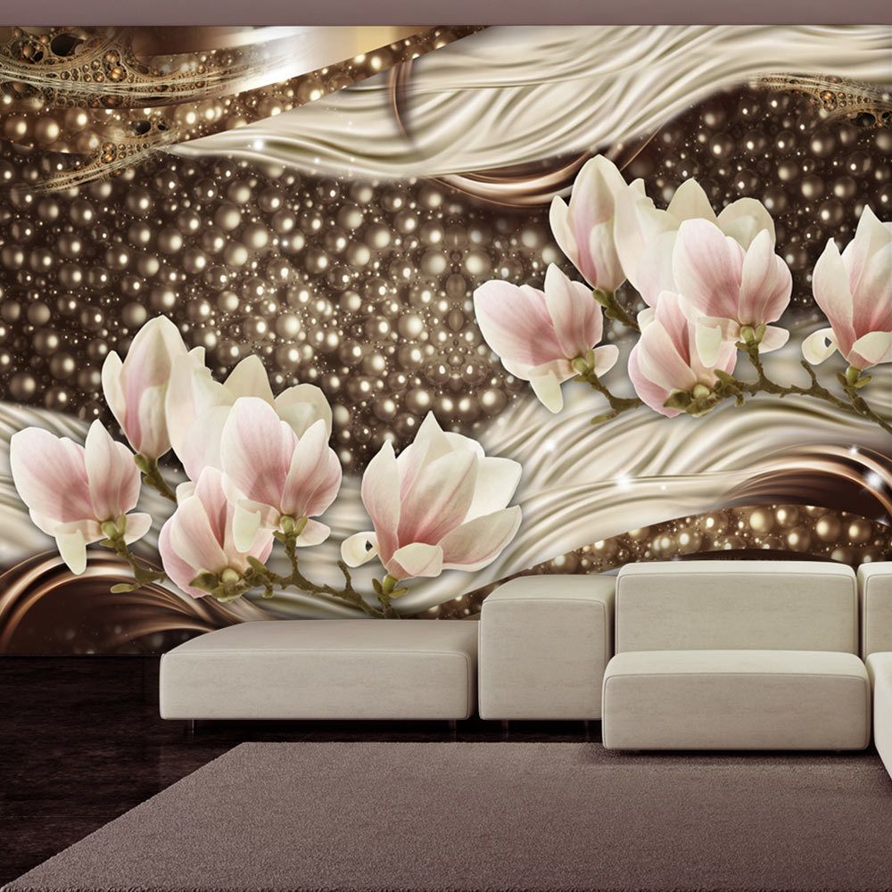 marque generique - 200x140 Papier peint Magnolias Fleurs sublime Pearls and Magnolias - Papier peint