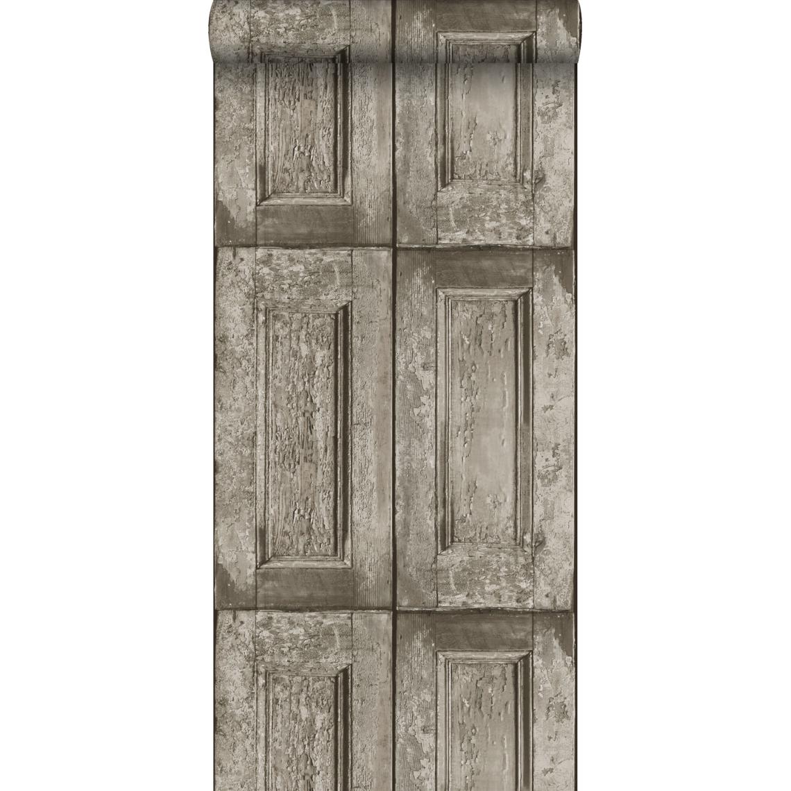 ESTAhome - ESTAhome papier peint portes à panneaux taupe - 138210 - 53 cm x 10,05 m - Papier peint