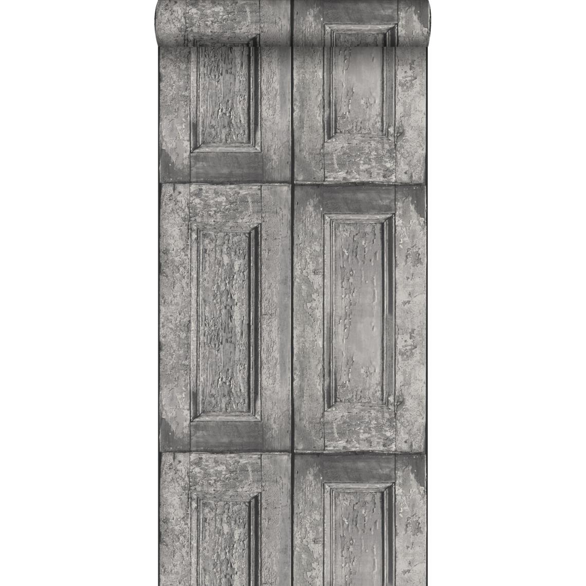 ESTAhome - ESTAhome papier peint portes à panneaux gris - 138209 - 53 cm x 10,05 m - Papier peint