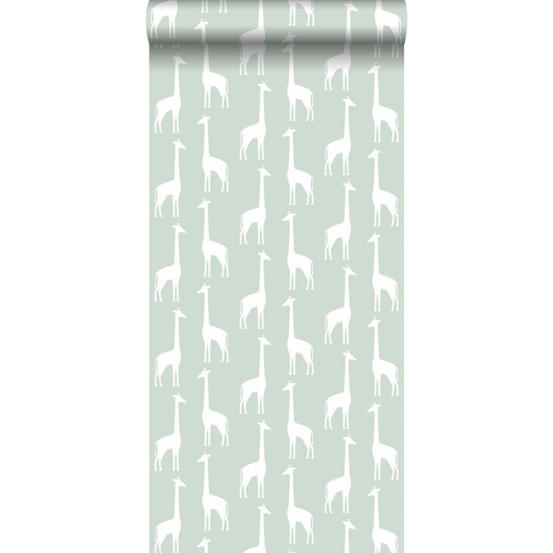 ESTAhome - ESTAhome papier peint girafes vert menthe - 139058 - 0.53 x 10.05 m - Papier peint