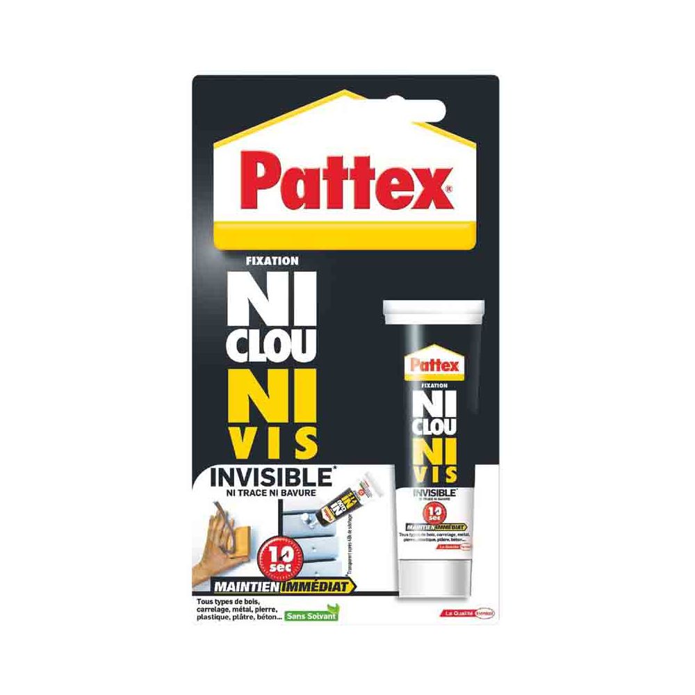 Pattex - PATTEX - Mastic Ni clou ni vis invisible 40 ml - Mastic, silicone, joint