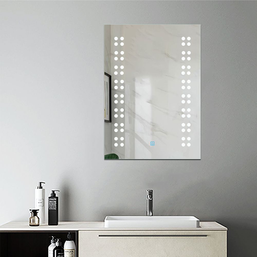 marque generique - Miroir de salle de bain avec lumières Led 45x60cm (LxH) - Miroir de salle de bain