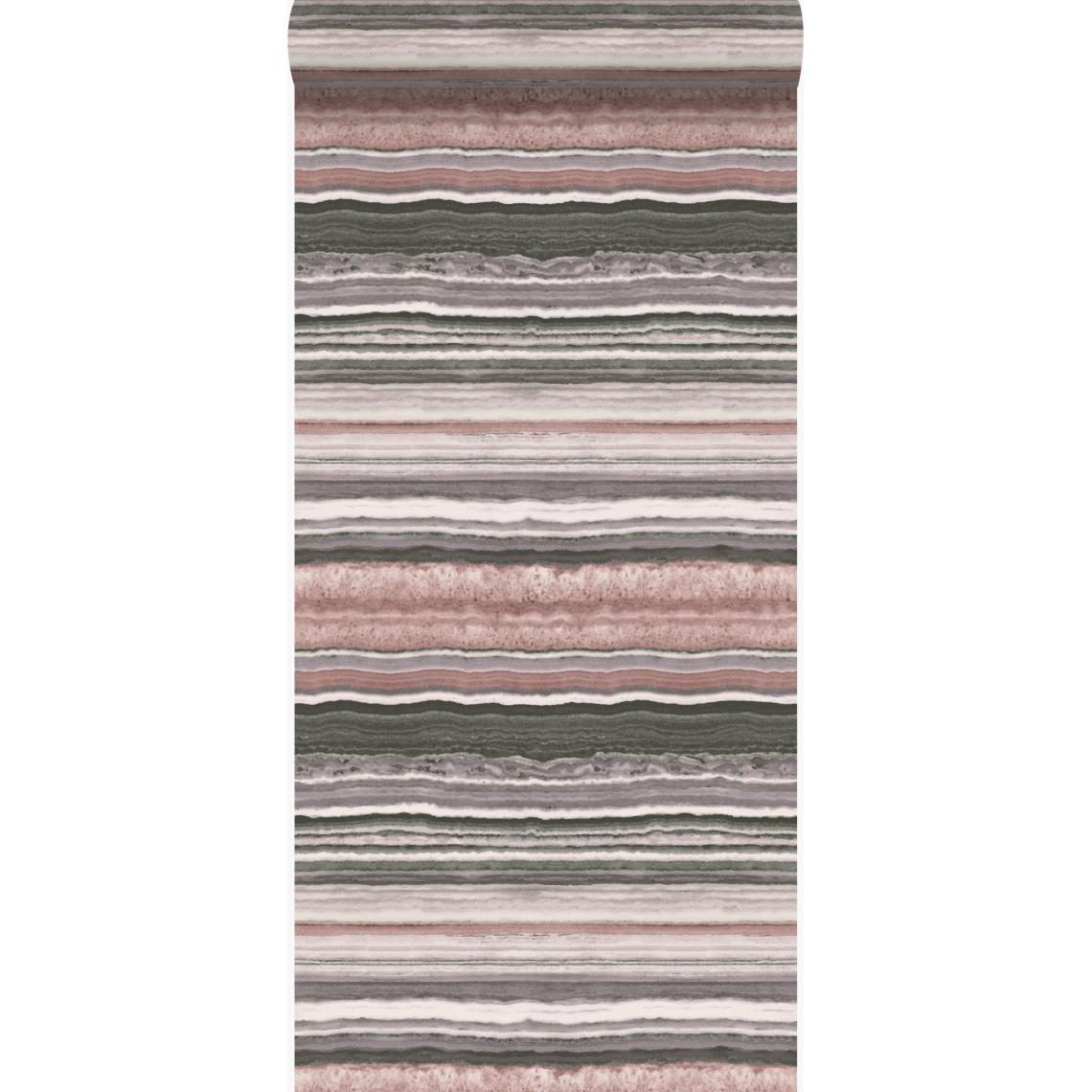 Origin - Origin papier peint pierre de marbre en couches rose quartz - 337237 - 53 cm x 10.05 m - Papier peint