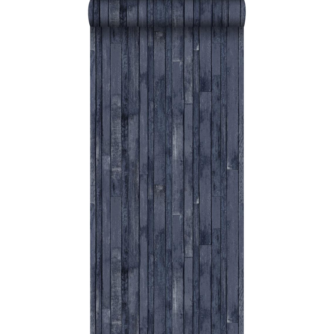 ESTAhome - ESTAhome papier peint imitation bois bleu foncé - 138814 - 53 cm x 10.05 m - Papier peint