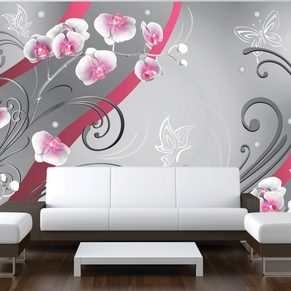 marque generique - 150x105 Papier peint Motifs floraux Fonds et Dessins Admirable Pink orchids - Papier peint