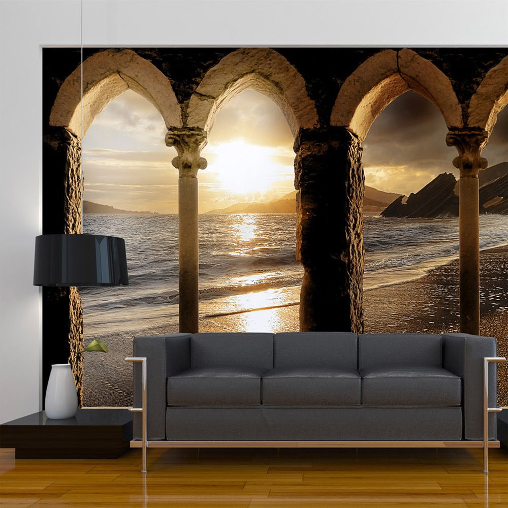 marque generique - 150x105 Papier peint Mer Paysages Distingué Castle on the beach - Papier peint