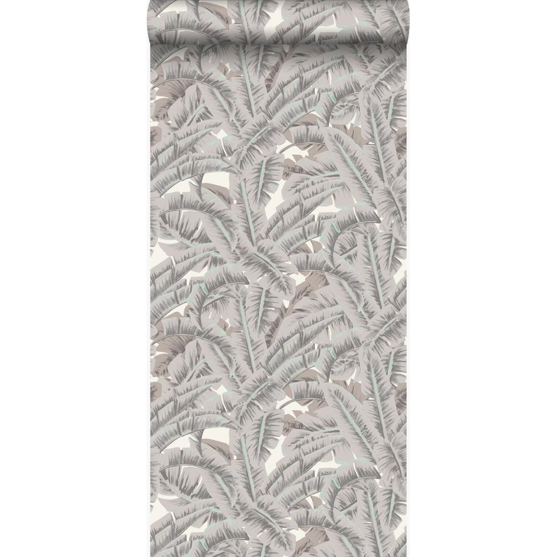 Origin - Origin papier peint feuilles de palmier gris argileux - 347439 - 53 cm x 10,05 m - Papier peint