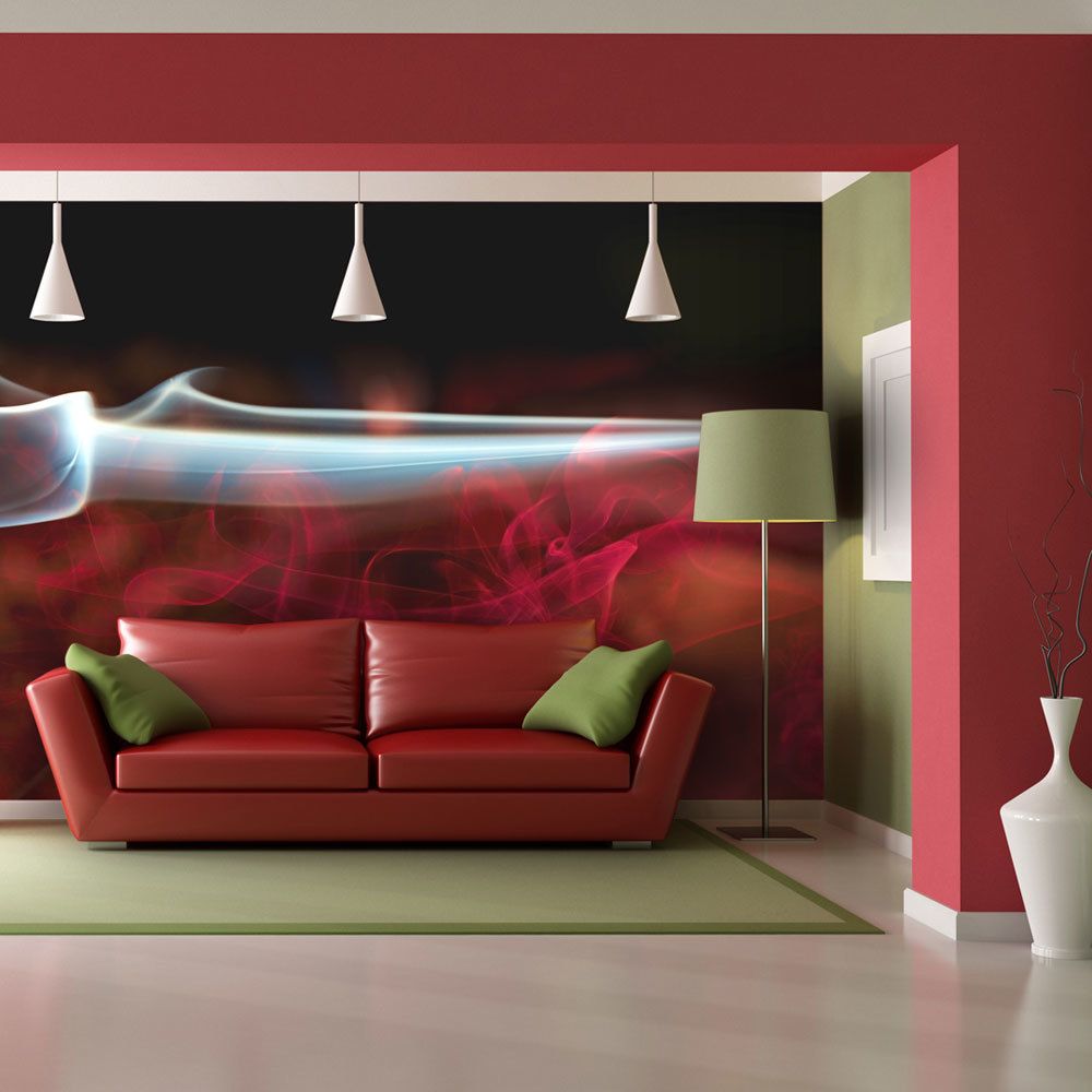 Bimago - Papier peint | Fumée rouge | 350x270 | Abstractions | Moderne | - Papier peint