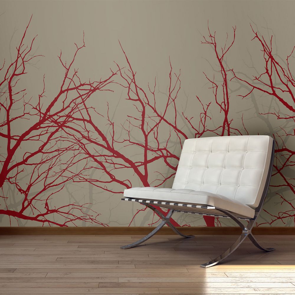 Bimago - Papier peint - Red-hot branches - Décoration, image, art | Paysages | Arbres et Forêt | - Papier peint