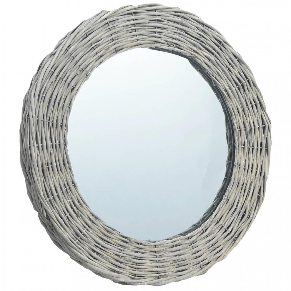 Icaverne - Icaverne - Miroirs ligne Miroir Blanc 60 cm Osier - Miroir de salle de bain