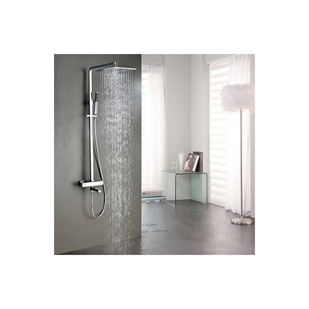 Lookshop - Robinet de douche et baignoire thermostatique avec tête de douche en acier inoxydable - Colonne de douche
