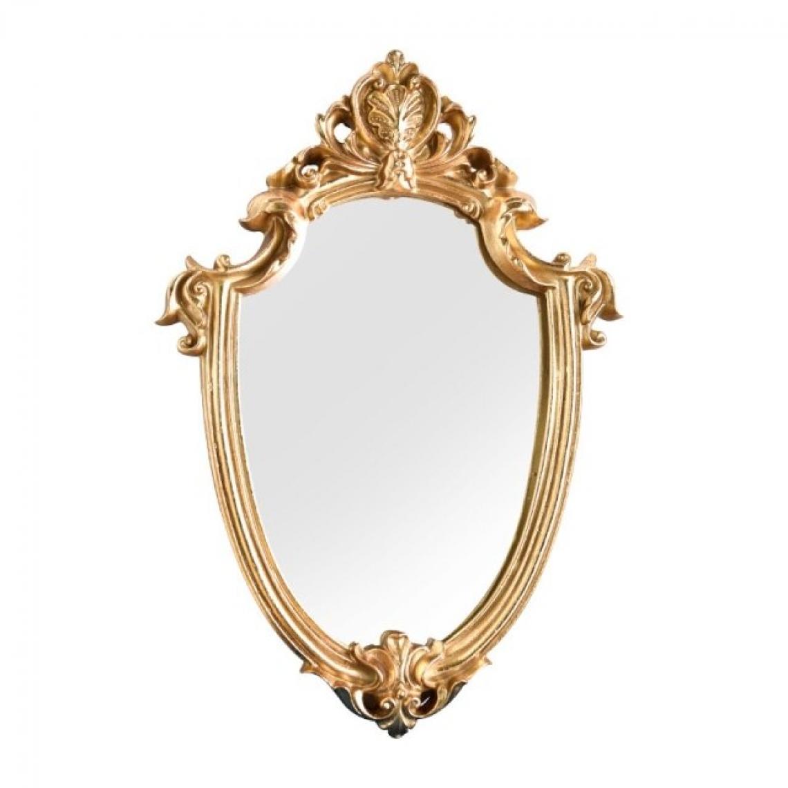 Universal - 1pic miroir décoratif en résine en relief miroir mural rétro décoration de salle de bains miroir de maquillage en forme de bouclier d'or décoration de la maison | miroir de bain(Or) - Miroir de salle de bain