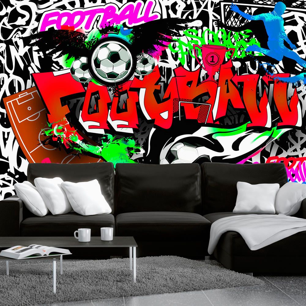 marque generique - 200x140 Papier peint Street art sublime Football Passion - Papier peint