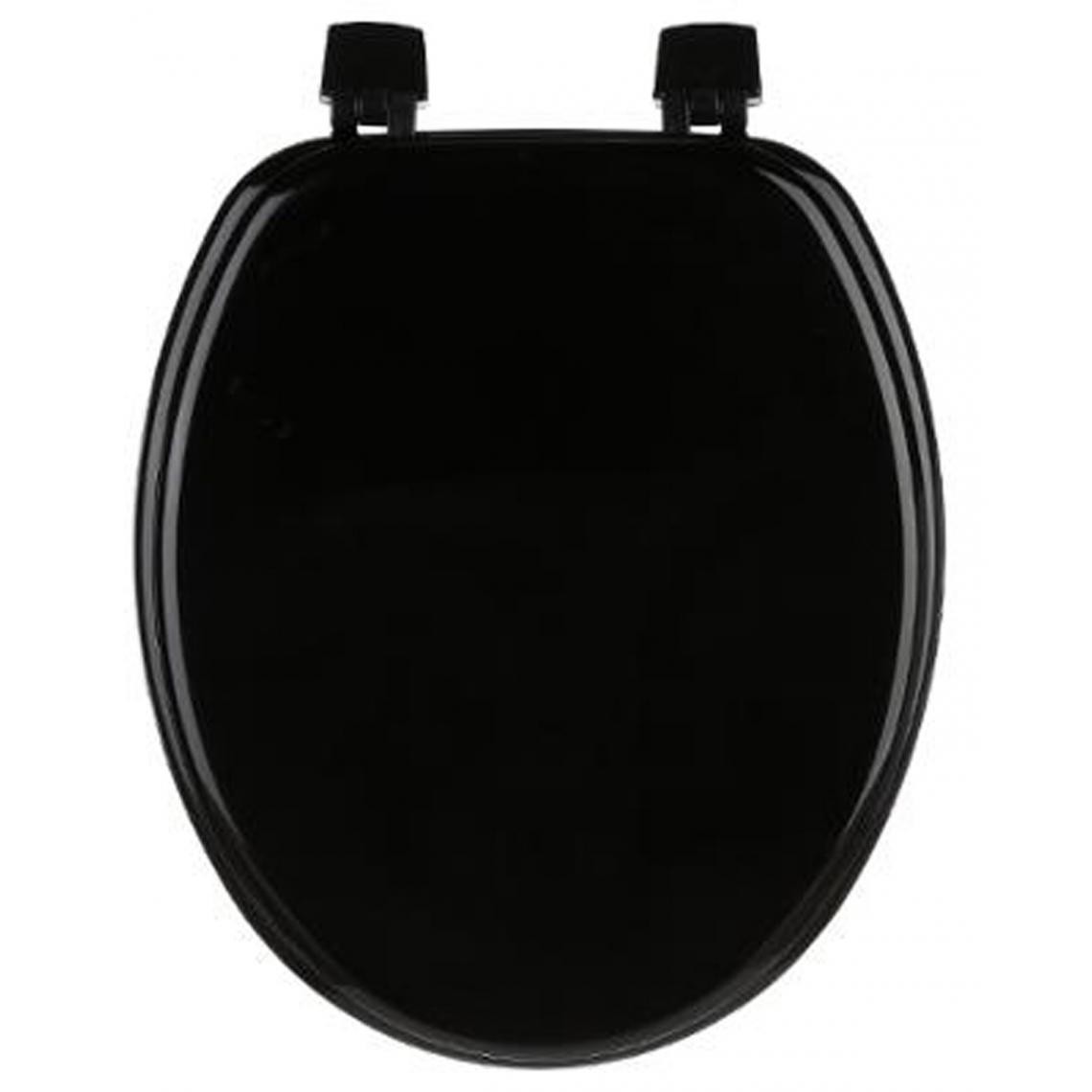 Pegane - Abattant wc en MDF coloris noir - Dim : L 37 x P 43 cm - Abattant WC