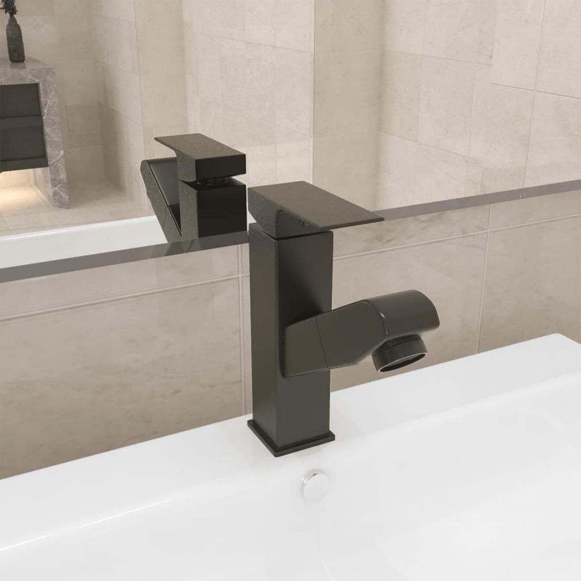 Vidaxl - vidaXL Robinet de lavabo rétractable Finition grise 157x172 mm - Robinet de baignoire