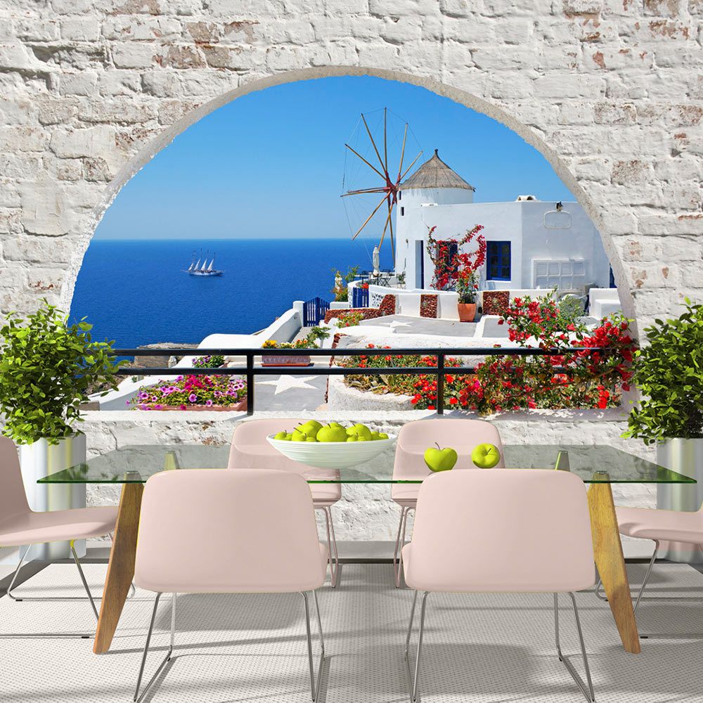 Bimago - Papier peint - Summer in Santorini - Décoration, image, art | Paysages | Paysage méditerranéen | - Papier peint