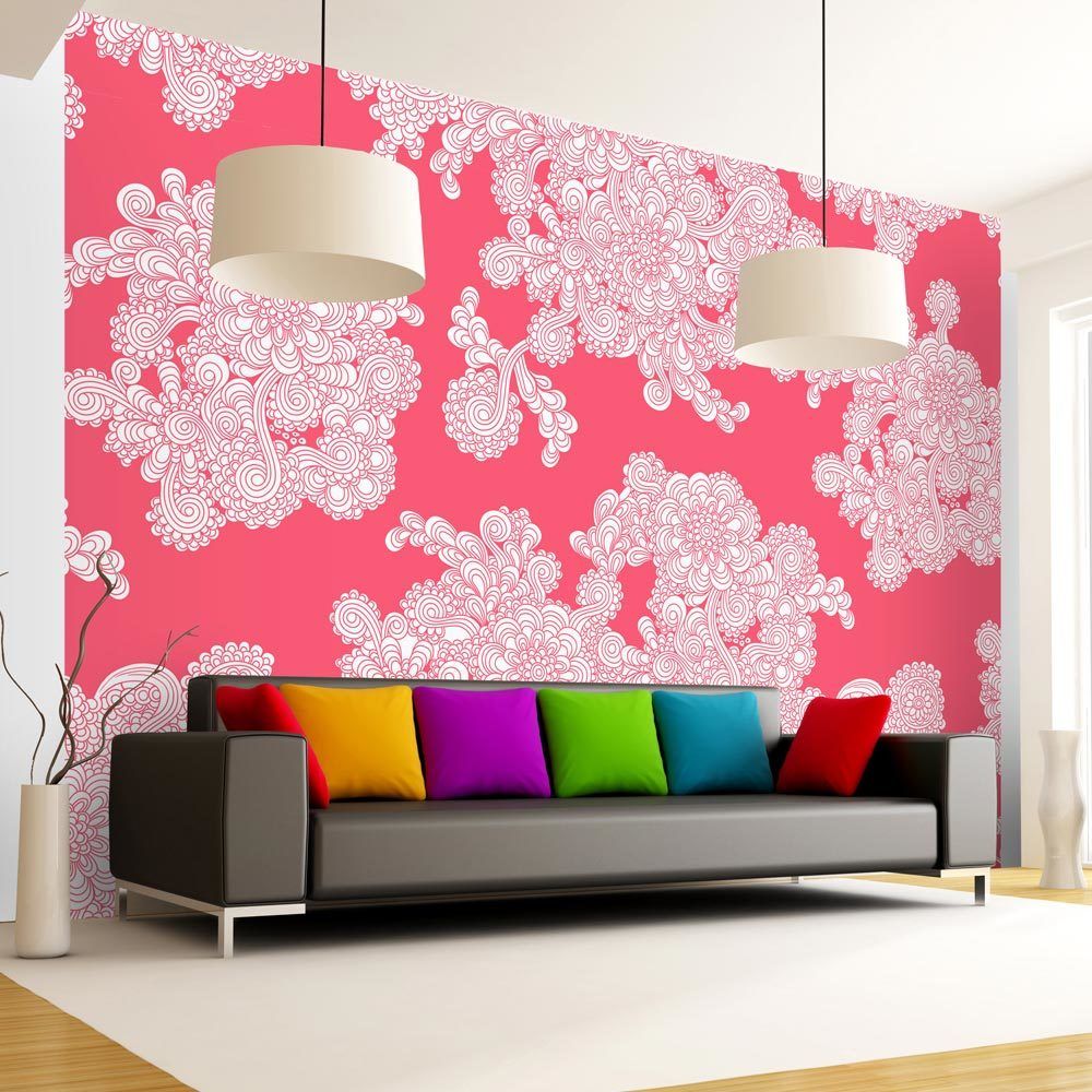 Bimago - Papier peint | Pink clouds | 200x140 | Vintage et Retro | - Papier peint