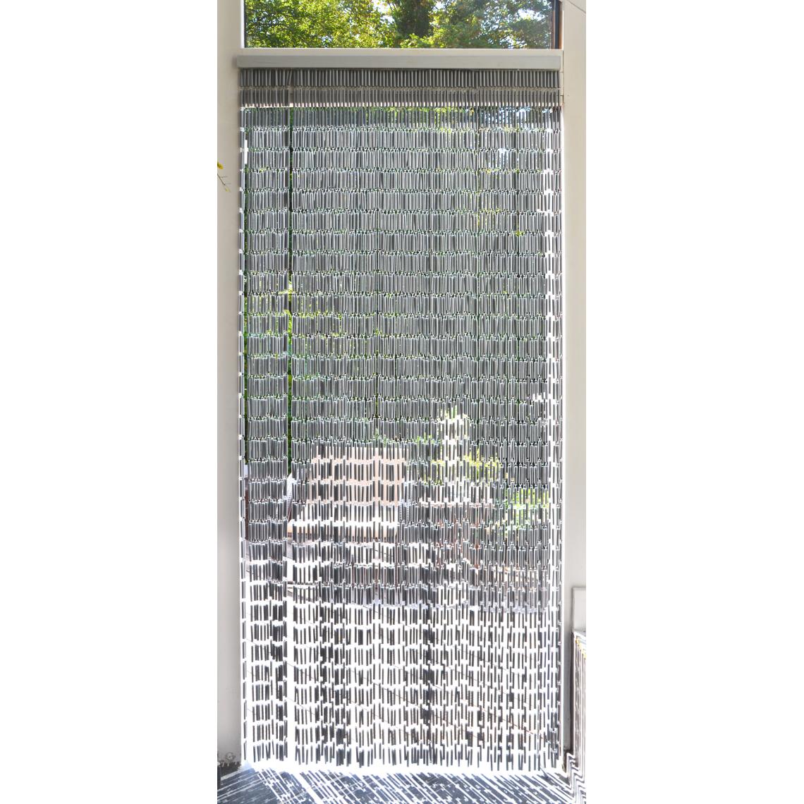 Confortex - Rideau portière Tube 100x232 cm Gris - Moustiquaire Fenêtre