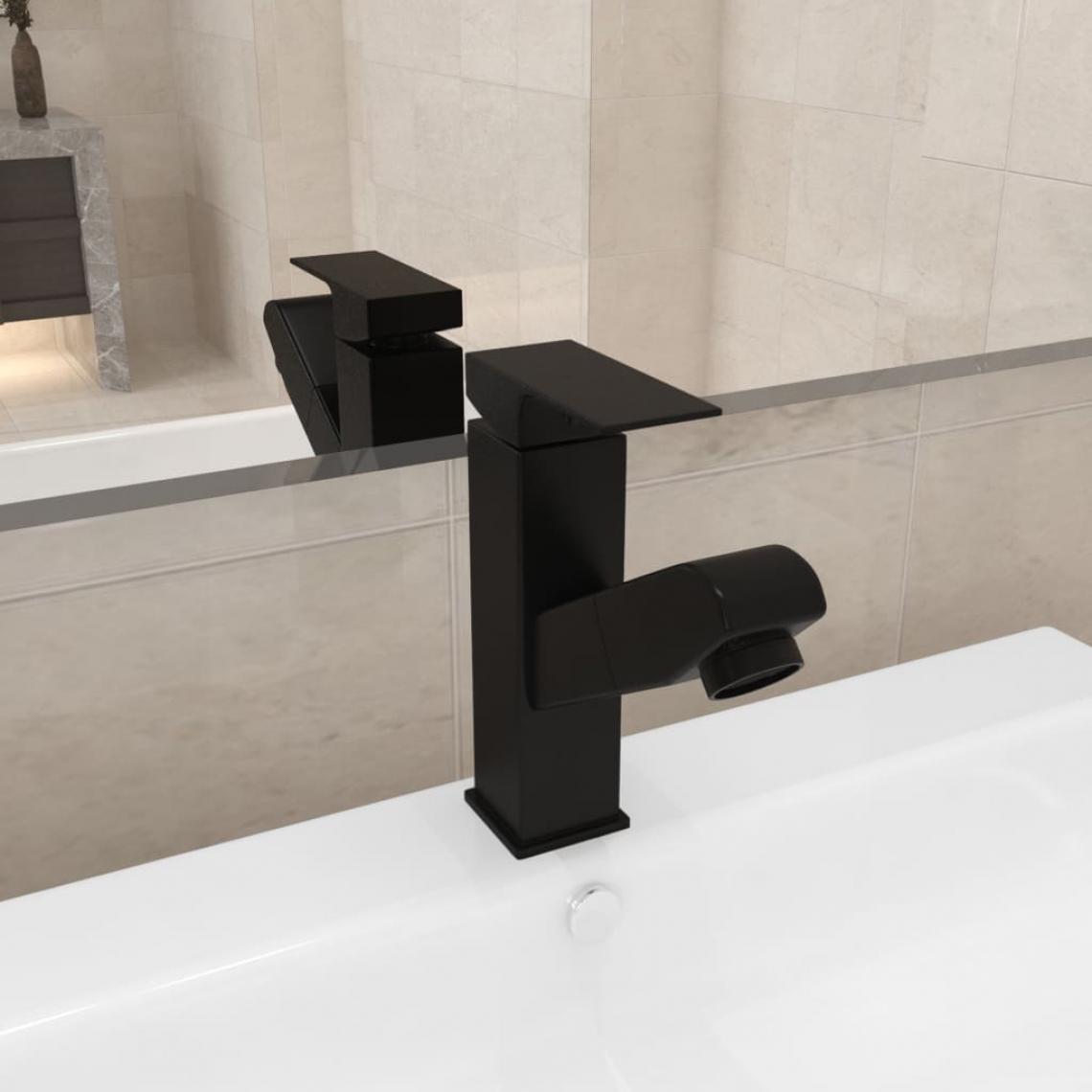 Vidaxl - vidaXL Robinet de lavabo rétractable Finition noire 157x172 mm - Robinet de baignoire