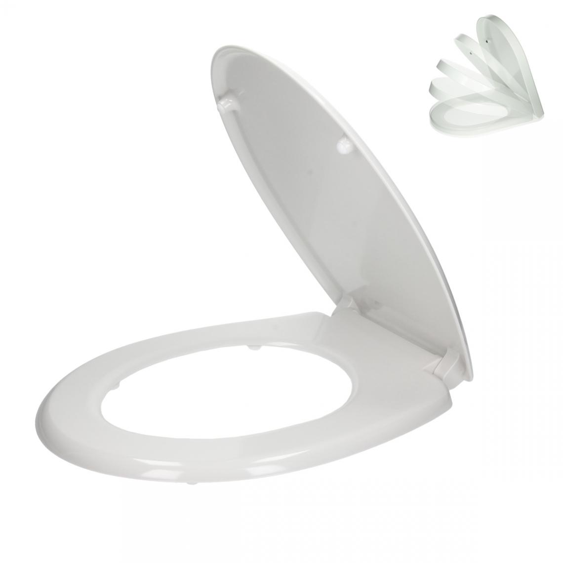 Ecd Germany - Couvercle des toilettes blanc Softclose avec Easy Fix - Abattant WC