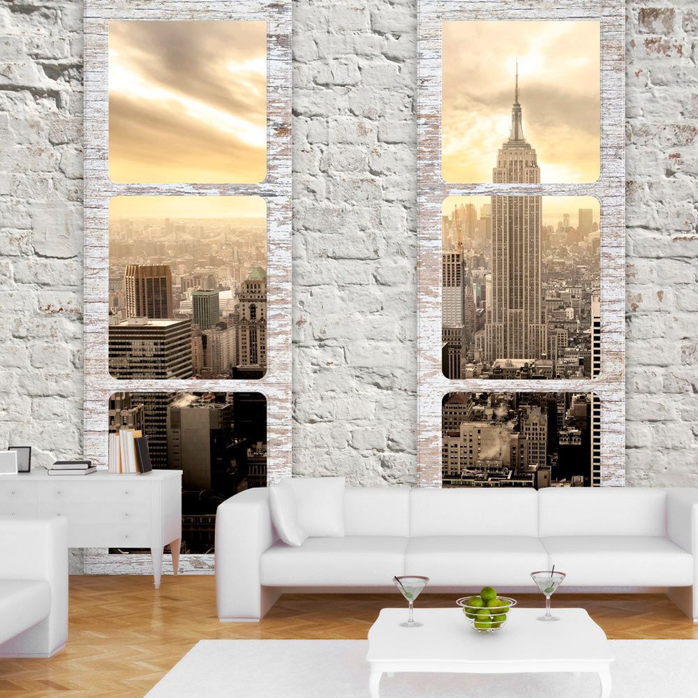 marque generique - 100x70 Papier peint Stylé New York: view from the window - Papier peint
