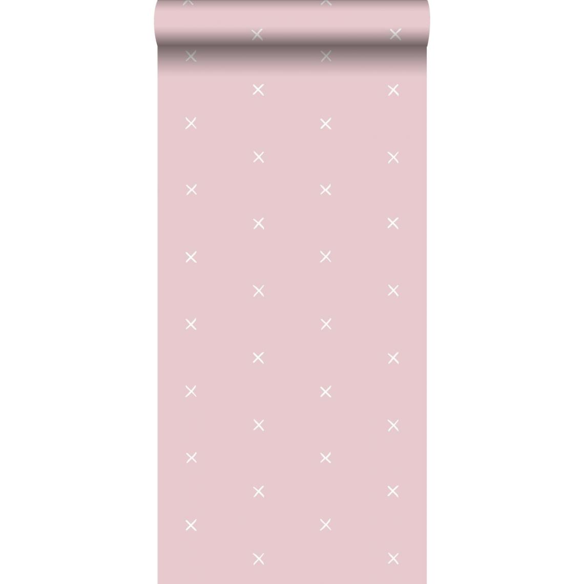 ESTAhome - ESTAhome papier peint motif graphique rose - 139069 - 0.53 x 10.05 m - Papier peint