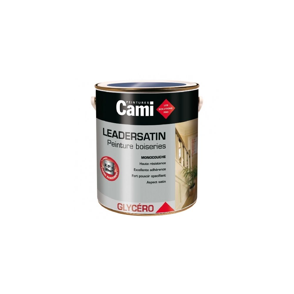 Cami - LEADERSATIN GRIS PERLE 2,5L -Peinture satin glycéro pour finition soignée des boiseries- CAMI - Peinture intérieure