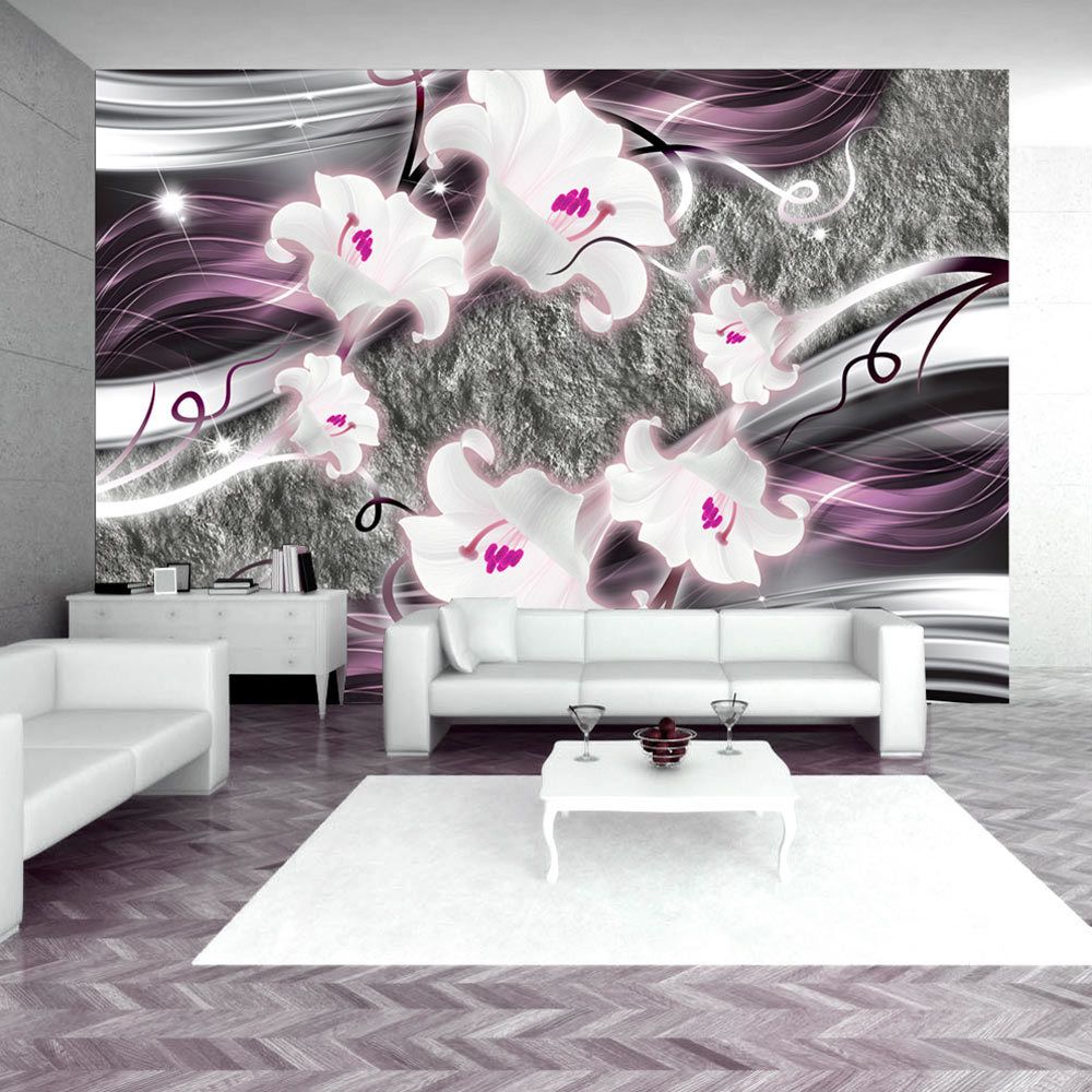 Bimago - Papier peint - Dance of charmed lilies - Décoration, image, art | Fleurs | Lilies | - Papier peint