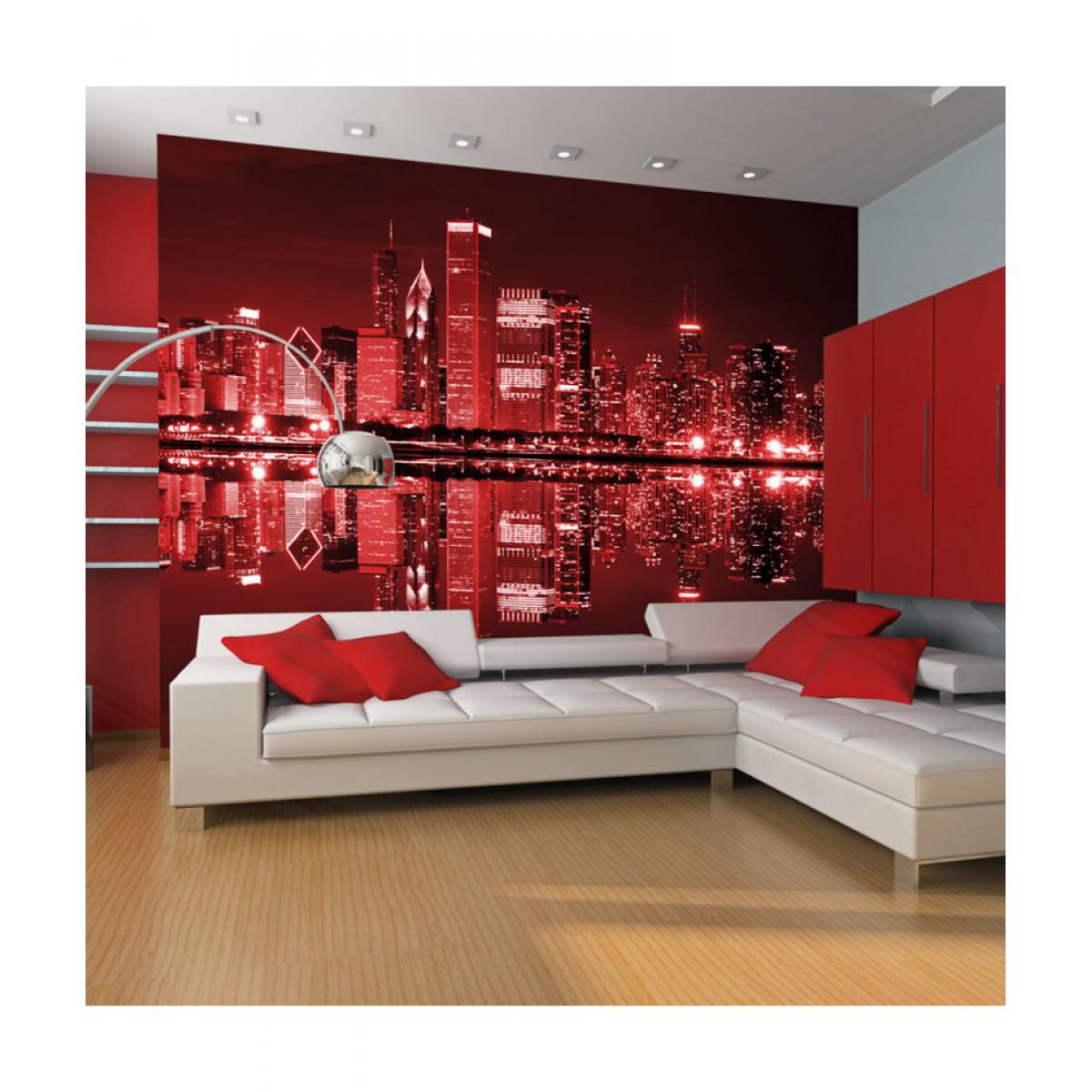 Artgeist - Papier peint - Chicago couleur du vin rouge 200x154 - Papier peint
