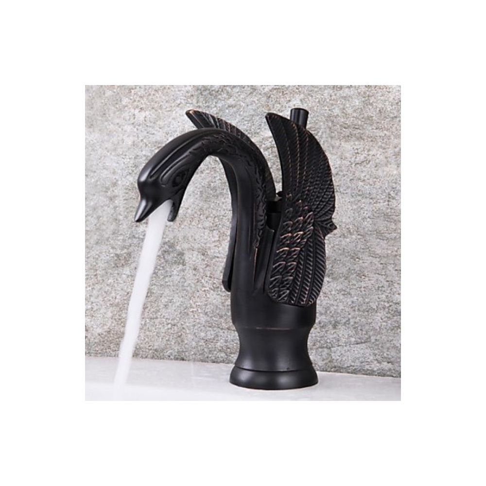 Lookshop - Robinet noir à design inspiré de cygne style traditionnel - Robinet de lavabo