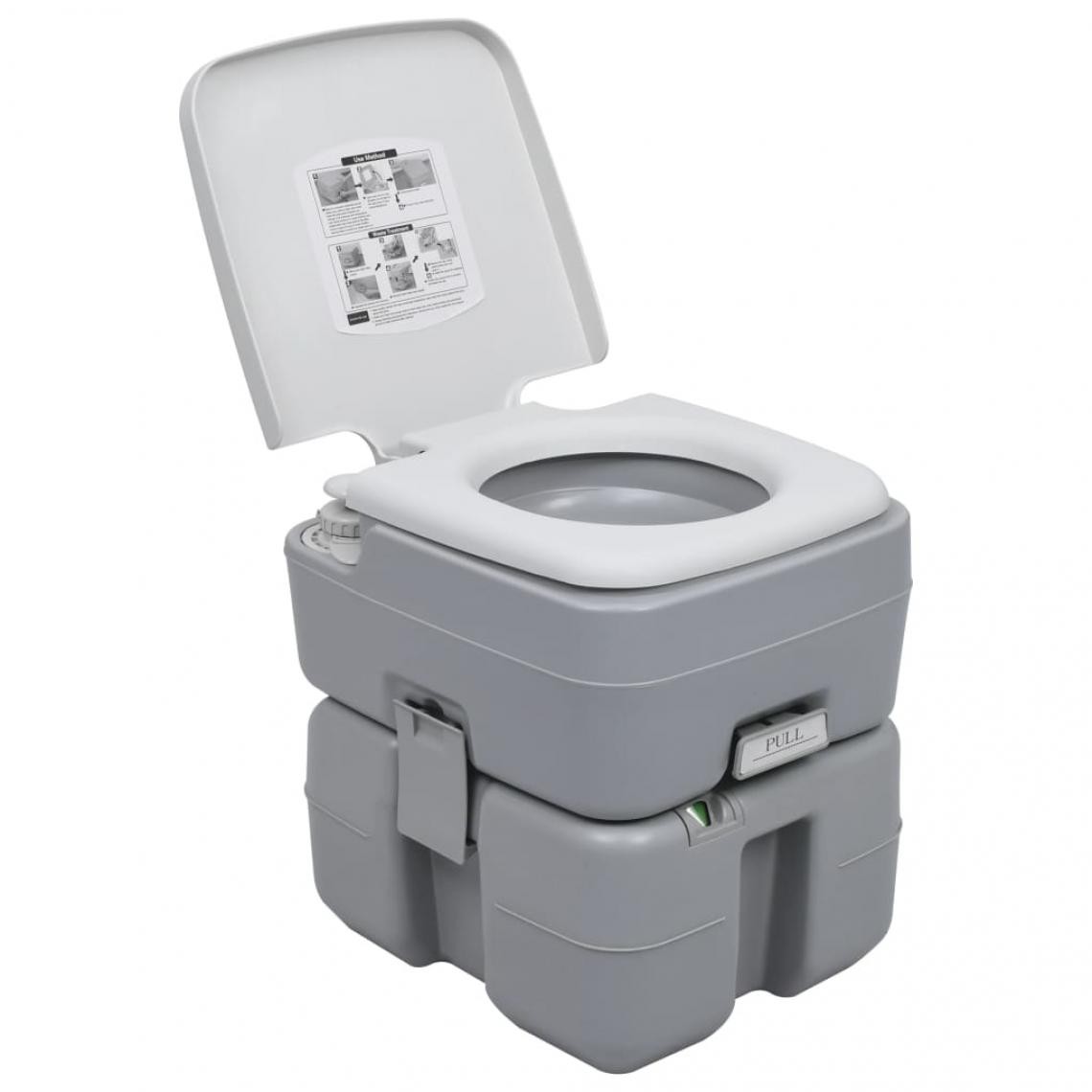 Vidaxl - vidaXL Toilette portable de camping Gris 20+10 L - WC chimiques