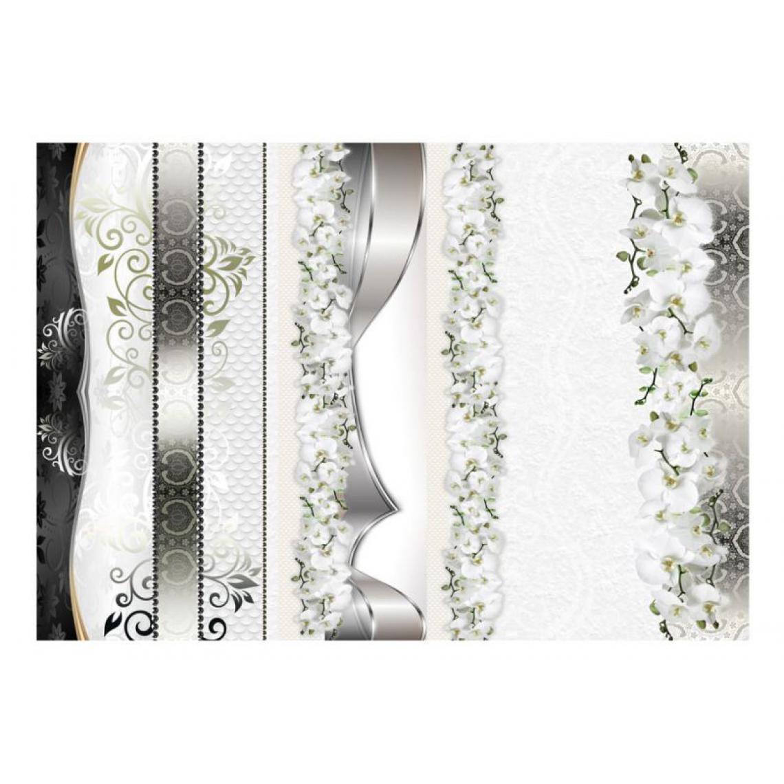 Artgeist - Papier peint - Parade of orchids in shades of gray .Taille : 100x70 - Papier peint