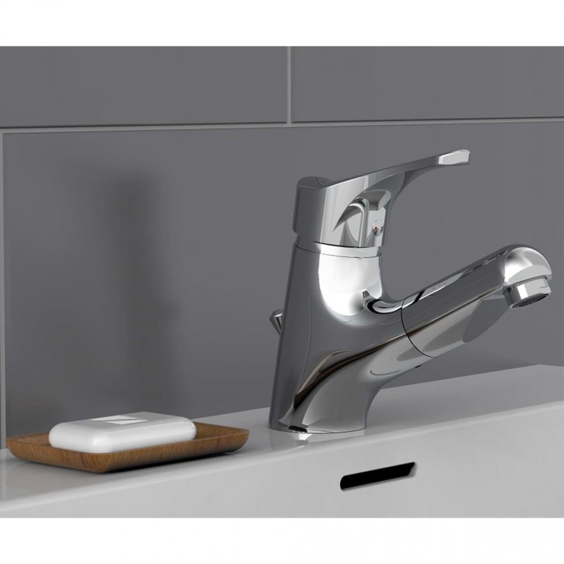 Schutte - SCHÜTTE Mitigeur de lavabo avec spray rétractable ATTICA Chrome - Robinet de lavabo